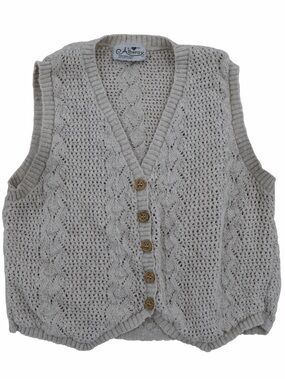 Vintage Alberoy Button-down Knit Sweater Vest